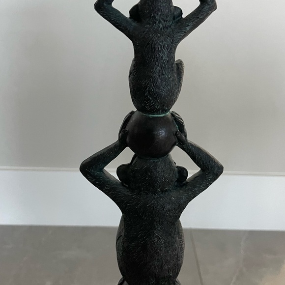 Three monkey candle holder - Picture 6 of 12